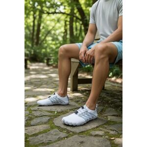 SEEKWAY Mens White Gray Water Shoes Beach Barefoot Swim Aqua Sock Size 43